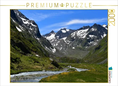 CALVENDO Puzzle Schöne Landschaft mit Bergen oberhalb der Franz-Senn-Hütte | 2000 Teile
