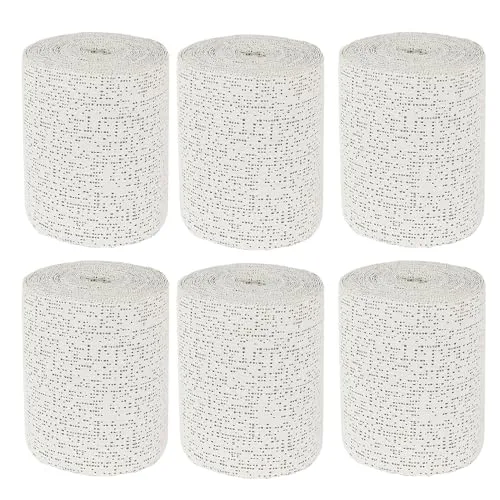 Ideen mit Herz Gipsbinde, je 5m x 10 cm | 6 Rollen = 30m | Binden zum Basteln, zum Nehmen eines Abdrucks, Modellbau, Kunst, Babybauch | Hautfreundlicher Gips | Großpackung