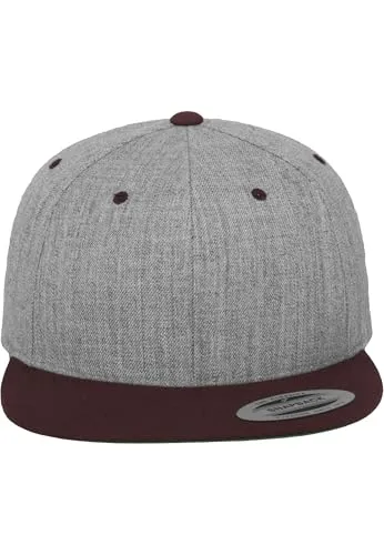 Flexfit Unisex Mesh Trucker Mütze, Heather Grey/Maroon,S/M