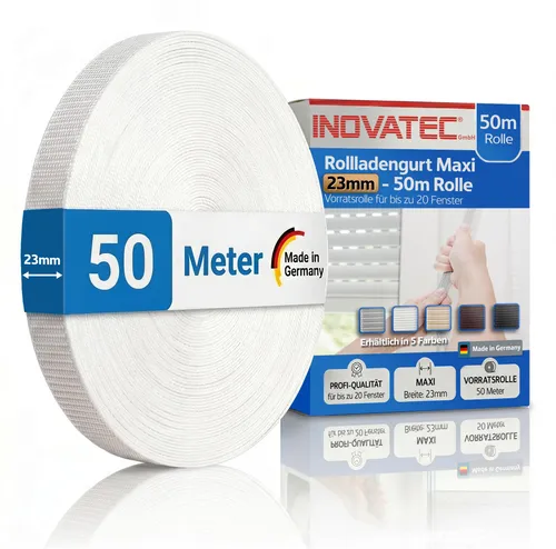 INOVATEC Rollladen Gurtband Maxi 23 mm weiß von Inovatec