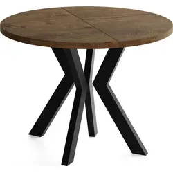 Runder Esstisch Savio Ausziehbar 90-190 cm – Stilvoller Tisch für 5-9 Personen – Eiche Braun mit schwarzen Holzbeinen - VIELSEITIG & FLEXIBEL – Der elegante runde Esstisch Savio passt perfekt in Küche oder Esszimmer. Mit ausziehbarer Funktion bietet er Platz für gesellige Abende und Familienfeiern. Robuste Materialien garantieren Langlebigkeit und Stabilität.