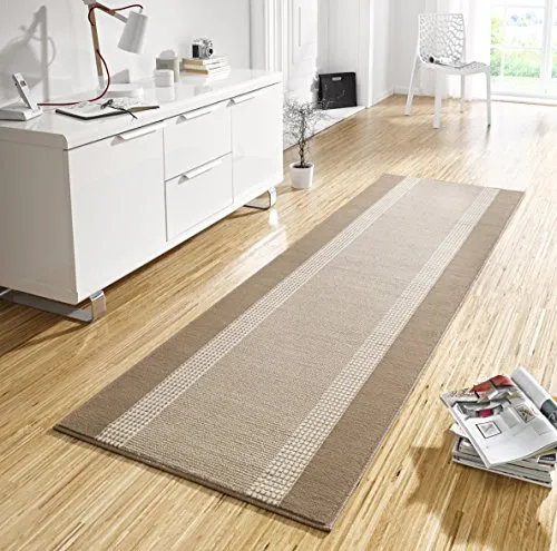 Hanse Home Teppich Läufer Band 80x450cm – Modernes Design für jeden Raum - Läufer aus weichem Kurzflor, ideal für Flur, Schlafzimmer und mehr. Strapazierfähig und leicht zu reinigen, perfekt für alle Unterböden inklusive Fußbodenheizung.