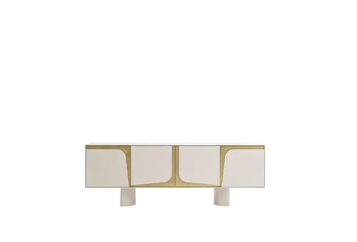 Moderne Kommode Weißes Sideboard mit Türen - Elegantes Sideboard in Weiß, mit 1 Schublade und großzügigem Stauraum. Ideal für Esszimmer oder Wohnzimmer, vereint modernen Stil und Funktionalität.