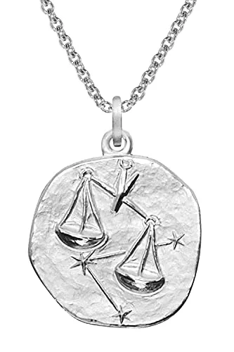 trendor Sternzeichen Waage Halskette 925 Silber – 20 mm Anhänger für Damen und Herren - Elegante Halskette mit 20 mm Silber-Anhänger Waage. Hochwertiges 925 Silber, anlaufgeschützt und in feiner Verarbeitung. Perfekt als Geschenk oder für den persönlichen Stil.