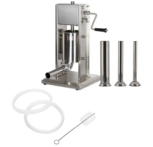 Mucola Wurstfüllaufsatz für Wurstfüllmaschine aus Edelstahl - Küchenmaschinen-Aufsätze, inkl. 4 Füllrohre für vielseitige Wurstfüllungen, ideal für Fleischliebhaber und Hobbyköche.