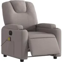 vidaXL Elektrischer Massagesessel Taupe Stoff