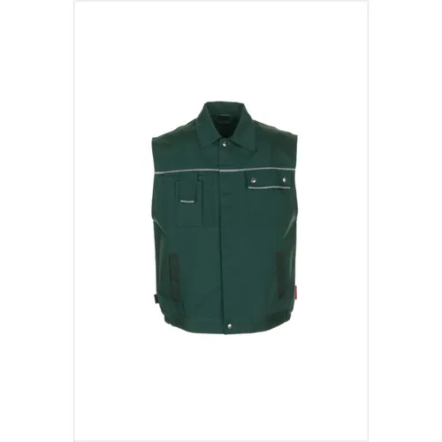 Arbeitsweste 2161 - grün/grün, Größe M - Berufsweste 2161 in grün/grün, Größe M, bietet optimale Bewegungsfreiheit und ist ideal für Handwerker und Bauarbeiter.