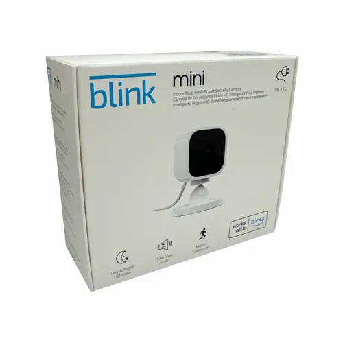 BLINK MINI 1 KAMERA SYSTEM - Amazon Alexa Geräte – Kompakte Innenüberwachungskamera mit 1080p HD-Video, Bewegungserkennung und flexibler Speicheroption für maximale Sicherheit.