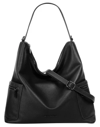 Umhängetasche BETTY BARCLAY, Damen - Elegante Umhängetasche in Schwarz, aus leicht glänzender Kunstfaser, mit großzügigem Hauptfach und praktischem Smartphonefach. Ideal für Alltag und Reisen, handgepäcktauglich!