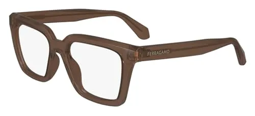 FERRAGAMO Salvatore SF2985 207 Transparent Dark Brown Eyewear Woman Acetato, Rectangle, 52