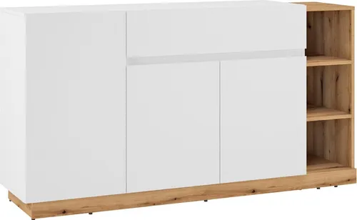 Kommode Bristol Sideboard 163x40x86cm in Kosmos Grau und Evoke Eiche