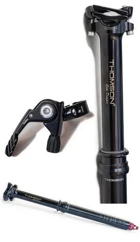 Thomson Dropperpost Covert Black 30,9mm - Vario-Sattelstütze für Mountainbikes mit 125mm Hub, bietet präzise Höhenverstellung für optimale Fahrposition und Kontrolle.