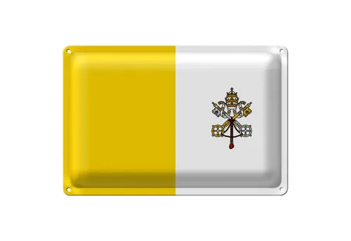 Roomando Metallschild Flagge Vatikanstadt 18x12cm Flag Vatican City