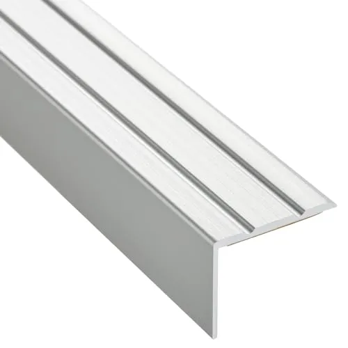 SOTECH 1 Stück Treppenprofil 1000 x 25 x 18 mm, selbstklebend, silber eloxiert, Kantenschutz aus Aluminium für Laminat, Fliesen, Parkett uvm.