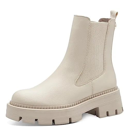 Tamaris Damen Chelsea Vegan - Beige, EU 39 - Wanderschuhe aus veganem Synthetik mit bequemem TOUCH-IT Fußbett, ideal für jeden Anlass und perfekten Tragekomfort.