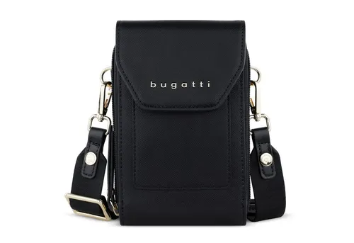 bugatti Ella Geldbörse zum Umhängen - Umhängetasche in edler Saffiano-Art, handgefertigt, mit Platz für Smartphone, Schlüssel und 8 Kartenfächer – optimal organisiert und stilvoll unterwegs.