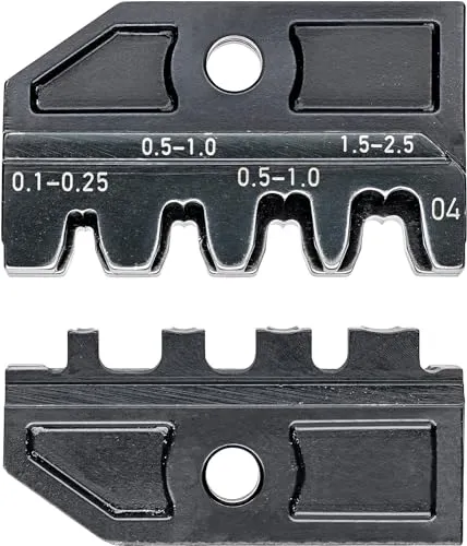 Knipex 97 49 04 Crimpeinsatz - Zangen für unisolierte, offene Steckverbinder, präzise Verarbeitung für 2,8 + 4,8 mm Steckerbreite und Kabelquerschnitte von 0,1 - 2,5 mm².