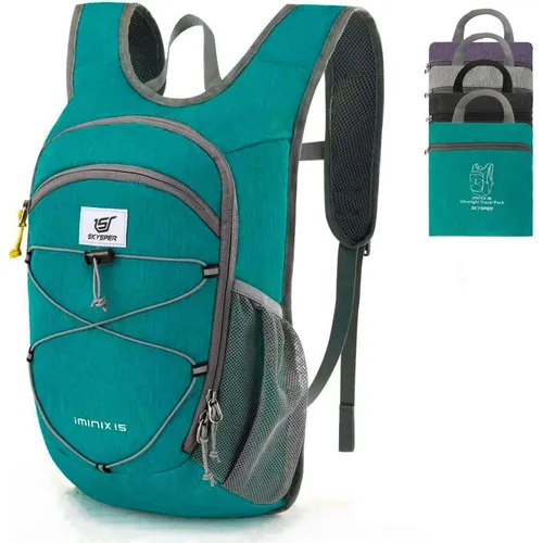 Faltbarer Tagesrucksack 15L/20L für Damen und Herren in Cyan