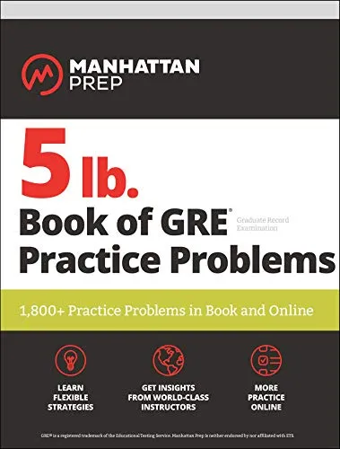 Produktbild lb. Book of GRE Practice Problems Problems on All Subjects, Includes 1,800 Test Questions and Drills, Online Study Guide and Lessons from Interact ... in Book and Online (Manhattan Prep 5 lb) 5