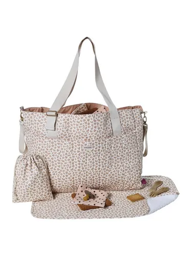 vertbaudet Wickeltasche LOVELY LEO - Wickeltasche aus 100% Baumwolle im entzückenden Leo-Design, perfekt für stilvolle Eltern, die Funktionalität und Trendbewusstsein verbinden.
