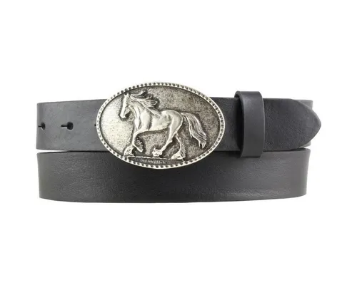BELTINGER Ledergürtel Kinder-Gürtel für Reiter mit Pferde-Gürtelschnalle aus Vollrindleder 3 (1-St)