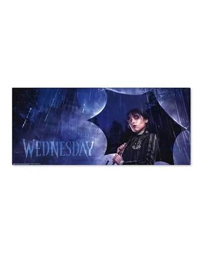 Wednesday Desk Mat XL Mousepad für Tastatur – Großes Gaming Mauspad 80 x 35 cm – Rutschfeste Unterseite – Offiziell lizenzierte Wednesday Addams Schreibtischunterlage