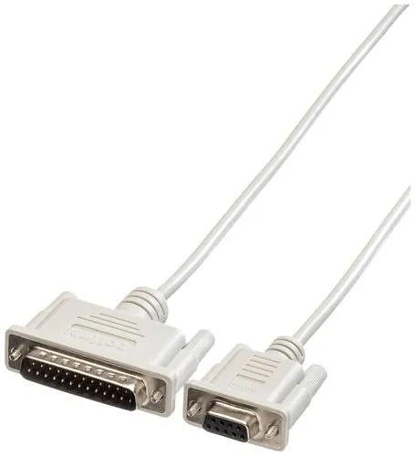 Roline Seriell Anschlusskabel [1x D-SUB-Buchse 9pol. - 1x D-SUB-Stecker 25pol.] 1.80m Grau