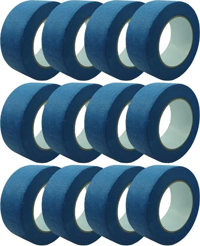 Profi Feinkreppband Blau – Präzises Abkleben für perfekte Farbkanten 50mm x 50m - Hochwertiges blaues Feinkreppband für präzise Malerarbeiten. Ideal für empfindliche Oberflächen, hitze- und UV-beständig, mit zuverlässiger Haftung für scharfe Farbkanten. 12 Rollen für professionelle Ergebnisse.