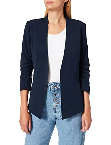Vila Damen Viher New 3/4 Blazer, Navy Blazer, XL - Eleganter 3/4 Blazer für Damen, aus leichtem Strick mit Stretchanteil für optimalen Tragekomfort und eine perfekte Passform.