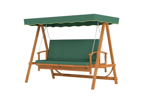 MC Star Hollywoodschaukel mit Sonnendach – 3-Sitzer Liegefunktion - Vielseitige Hollywoodschaukel aus robustem Fichtenholz, ideal für Garten oder Terrasse. Mit Liegefunktion und UV-Schutzdach für entspannte Stunden im Freien. Maximale Belastung: 330 kg.