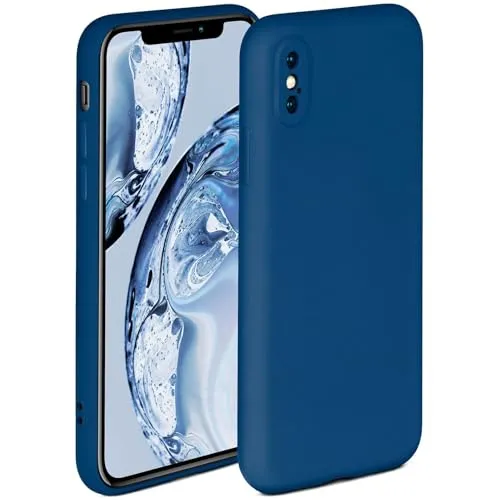ONEFLOW Soft Case für iPhone XS Max Hülle aus Silikon mit Kameraschutz, Silikonhülle mit erhöhtem Schutz fürs Display, Backcover Schutzhülle, weiche Handyhülle, Blau
