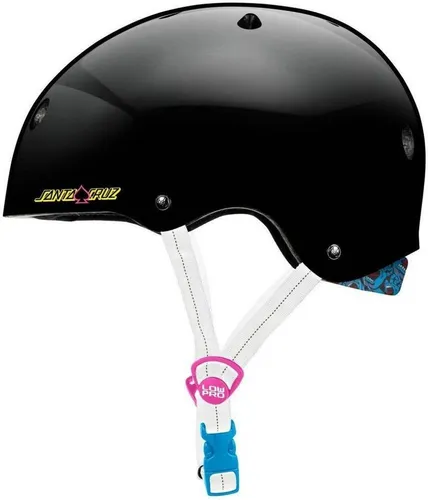 Pro-Tec X Santa Cruz Low Pro Helm - Schwarz Glänzend - Hochwertiger Skatehelm für Erwachsene, ideal für Sicherheit beim Skateboarding. Mit regulärer Passform und robustem ABS-Material bietet er optimalen Schutz und Komfort.