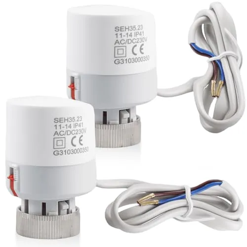 Elektrischer Thermo-Stellantrieb, 2 Stück AC 230 V Stellantrieb, Thermischer Stellantrieb, Elektrischer Thermischer Stellantrieb für Thermostatisches Heizkörperventil (Normalerweise Geschlossen)