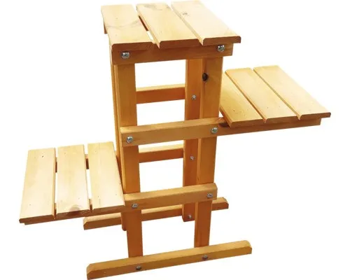 Blumenpodest aus Holz 60 x 24 x 56 cm honey - Topfpflanzenständer aus hochwertigem Holz, ideal zur stilvollen Präsentation Ihrer Pflanzen und Blumen.