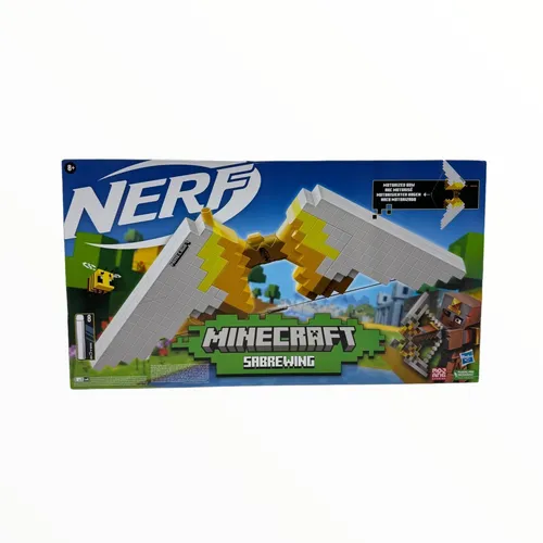 Hasbro Nerf MINECRAFT Motorisierter Sabrewing Bogen - Gesellschaftsspiele: Motorisierter Bogen mit 8 Elite Darts für actiongeladenen Spielspaß, ideal für Kinder ab 8 Jahren.