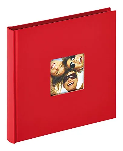 walther design Fotoalbum rot 18 x 18 cm mit Cover-Ausstanzung, Fun FA-199-R