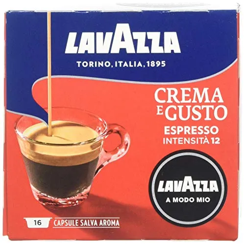Lavazza A Modo Mio Crema e Gusto, Kaffee, Kaffeekapseln, Gemahlener Röstkaffee, 16 Kapseln