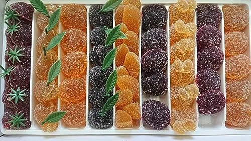 Geleefrüchte 1 kg,Gelee Fruchtmark,Fruchtgummis,Sorten (Erdbeere, Birne, Schwarzkirsche, Ananas, Himbeere, Aprikose, Orange, Mango, schwarze Johannisbeere), glutenfrei, ohne Konservierungsstoffe,