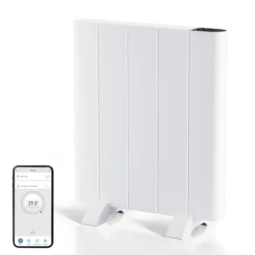 EMKE Elektroheizung Konvektor-Heizung Energiesparend Standgerät oder Wandmontag Mobile Elektroheizkörper 700W mit LCD-Display, Wochenzeitschaltuhr, Anwendung Fernbedienung Heizung Elektrisch