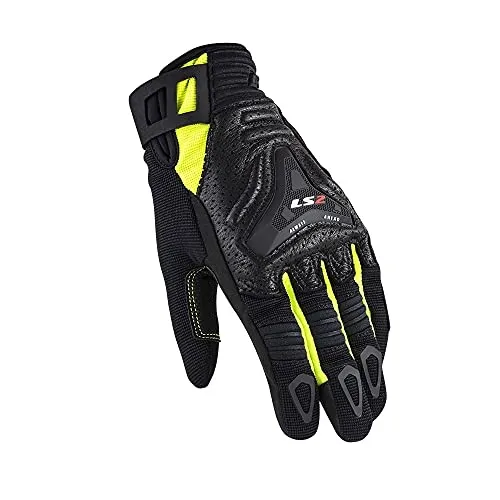 LS2 All Terrain Damen Motorradhandschuhe, schwarz-gelb, Größe XS