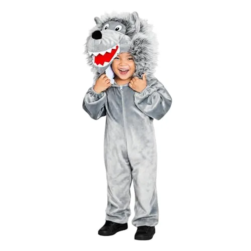 Ikumaal Kostüm Wolf für Kinder Gr. 110-116 in grau von Ikumaal