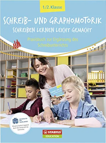 STABILO Schreibmotorik Praxisbuch für Kinder 1./2. Klasse - Fachbuch zur Schreibförderung mit 64 Seiten, ideal für den Einstieg in die Schreibwelt und unterstützt Kinder beim Schreiben lernen.
