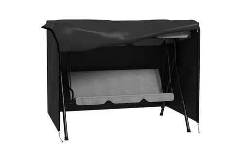 Outsunny Gartenmöbel-Schutzhülle 3 Sitzer, wasserabweisend, winterfest (UV-Beständig Abdeckplane, 1-St., Hollywoodschaukel Abdeckung), Reißfest 600D Oxford Gewebe, 205x124x164cm Schwarz