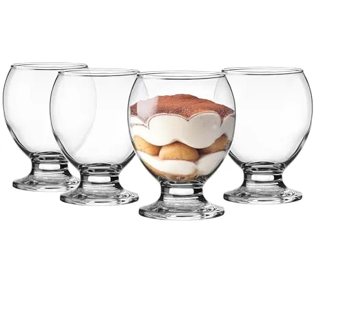 Glasmark Krosno Gläser Eisschale 4er Set 0,28 Liter Eisbecher Dessertschale Cocktailgläser Cocktail Trinkgläser Wassergläser Kelchgläser Spülmaschinenfest Kindergläser Kleine Gläser 4 x 280 ML