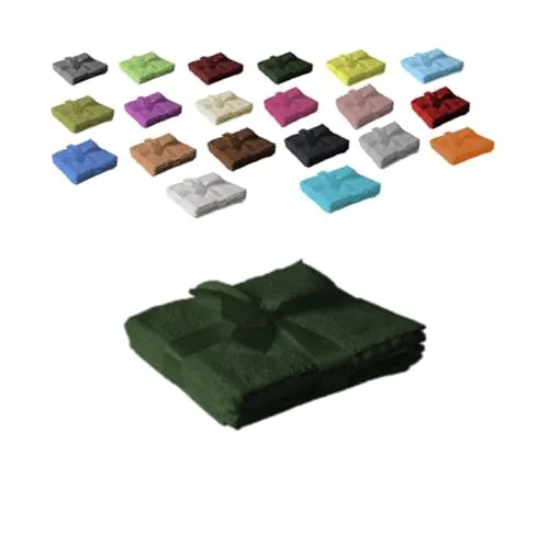 EXKLUSIV HEIMTEXTIL Seiftuch 4er Set 30 x 30 cm Dunkelgrün