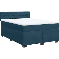 Boxspringbett mit Matratze Blau 160x200 cm Samt von vidaXL