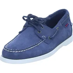 Sebago Bootsschuhe Portland Flesh Out W Herren - Blau - 43 EU - Langlebige Bootsschuhe aus weichem Wildleder, handgenäht und mit rutschfester Gummisohle für perfekten Halt. Ideal für nautische Abenteuer und den Alltag.