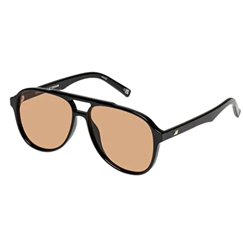 Le Specs TRAGIC MAGIC Unisex-Sonnenbrille - Stylische Vollrand-Pilot-Sonnenbrille aus leichtem Kunststoff mit braunen Gläsern, ideal für modebewusste Träger und perfekten UV-Schutz.