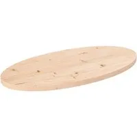 vidaXL Tischplatte aus Kiefernholz, Oval - Esszimmertischplatte aus massivem Kiefernholz, ideal zur Auffrischung von Couchtischen, Bartischen oder Esstischen. Unbehandelte Oberfläche ermöglicht individuelle Gestaltung.