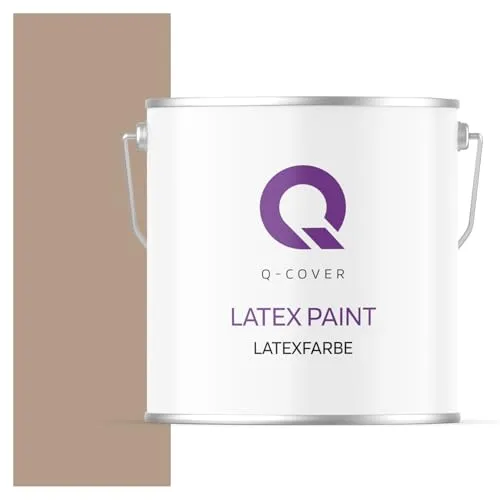 Q-COVER Latexfarbe 5L Sepia – Matte Innenfarbe für Wand & Decke, Klasse 3, Hohe Deckkraft, Scheuerfest